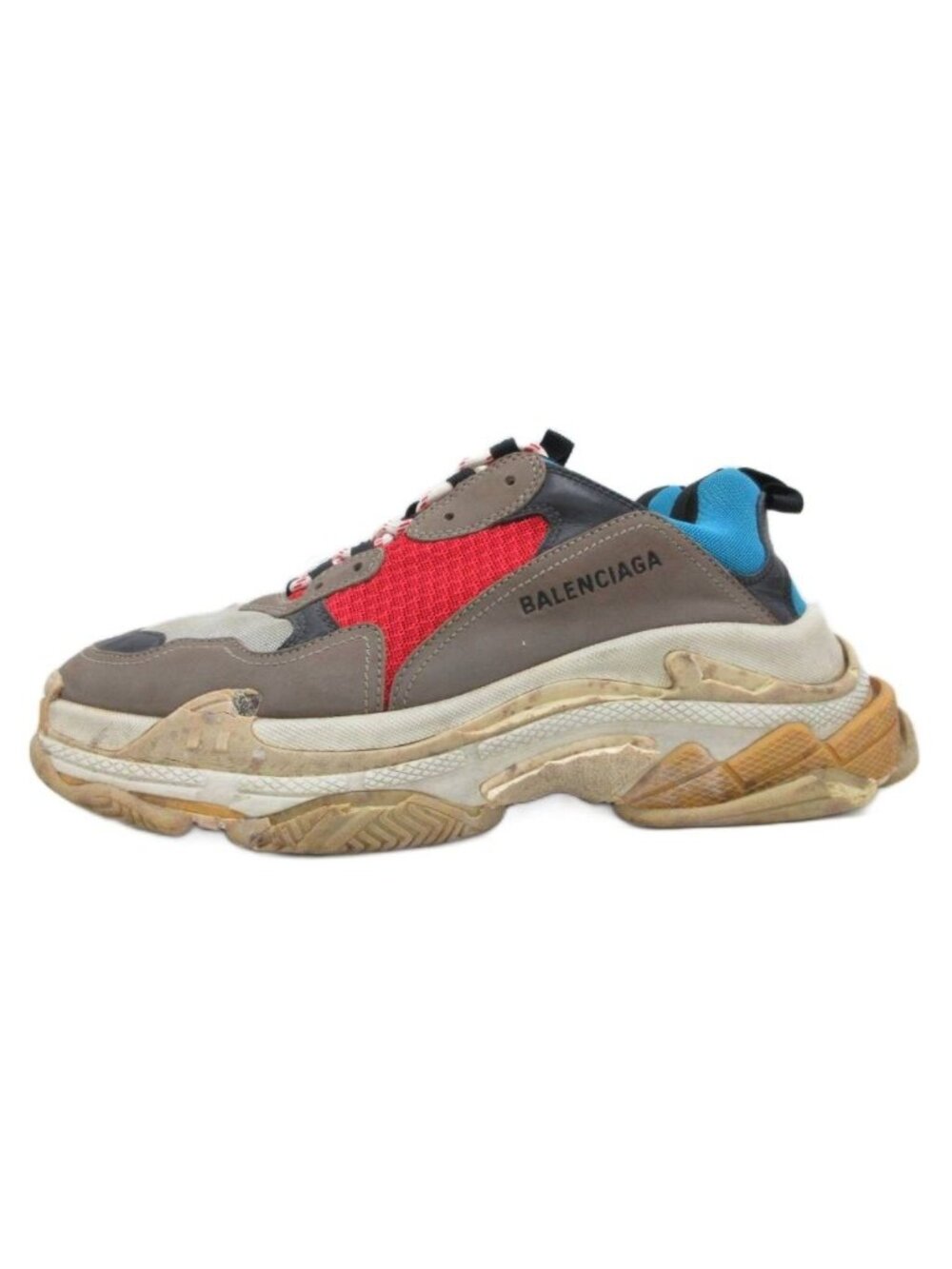 Balenciaga Triple S Sneakers Low Cut Shoes Blue Multicolor - Picture 2 of 9